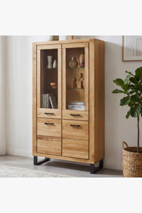 Dvojdverová vitrína na nožičkách dub, Martina